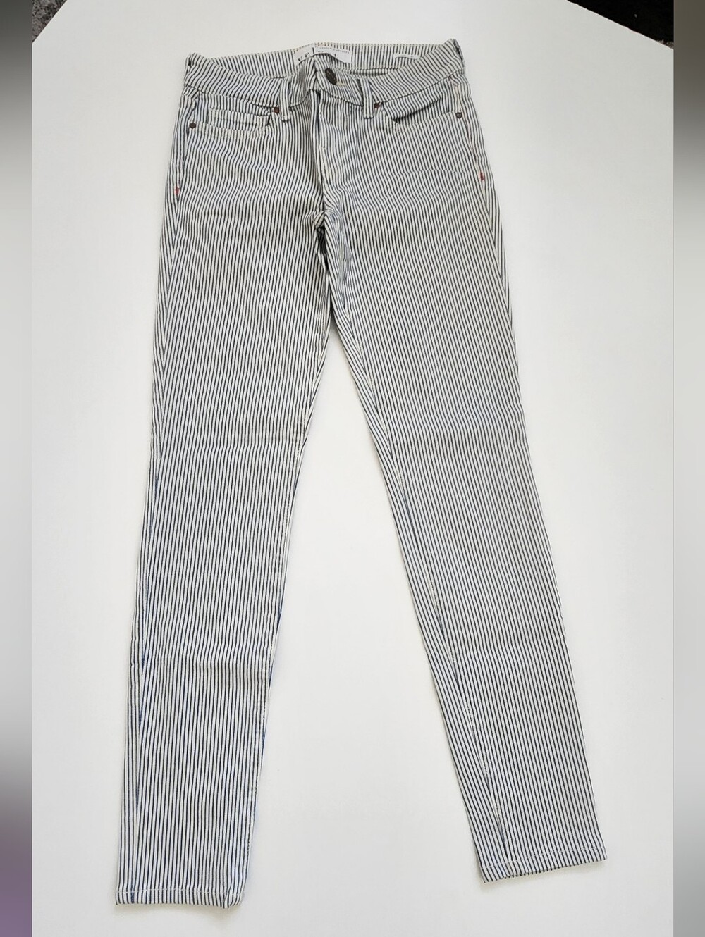 Velvet by Graham & Spencer Striped Skinny Jeans Made in USA Size 26